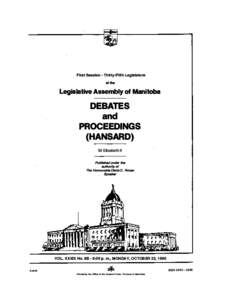 First Session - Thirty-Fifth Legislature  ofthe Legislative Assembly of Manitoba