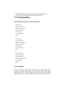 A slightly different version to appear in: Handbook of Quantification in Natural Language, Edward Keenan and Dennis Paperno (eds.)