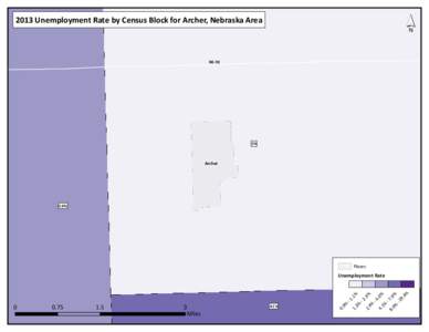 ´  2013 Unemployment Rate by Census Block for Archer, Nebraska Area NE-92