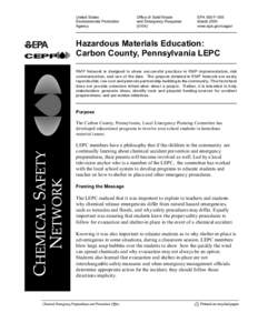 Hazardous Materials Education: Carbon County, Pennsylvania LEPC