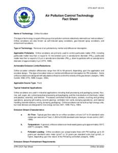 EPA-452/F[removed]Air Pollution Control Technology Fact Sheet  Name of Technology: Orifice Scrubber
