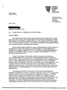 Financial regulation / Financial services / Government / Title 12 of the United States Code / Federal Deposit Insurance Corporation / Federal Reserve System / Federal Reserve Bank of Atlanta / Depository institution / Savings and loan association / Financial institutions / Bank regulation in the United States / Independent agencies of the United States government