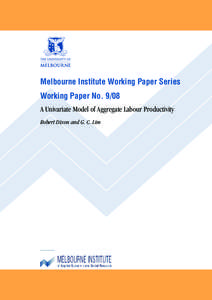 A UNIVARIATE MODEL OF AGGREGATE LABOUR PRODUCTIVITY IN AUSTRALIA