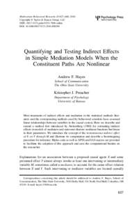 Multivariate Behavioral Research, 45:627–660, 2010 Copyright © Taylor & Francis Group, LLC ISSN: printonline DOI: Downloaded By: [Hayes, Andrew] At: 20:31 19 August 2