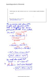 Expanding products of binomials  expand binomial products Page 1 expand binomial products Page 2