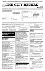 SUPPLEMENT TO THE CITY RECORD THE COMPTROLLER’S REPORT ON STATUS OF EXISTING CAPITAL PROJECTS ON JULY 1, 2012, 200 PAGES  THE CITY RECORD Official Journal of The City of New York VOLUME CXXXVIV NUMBER 231