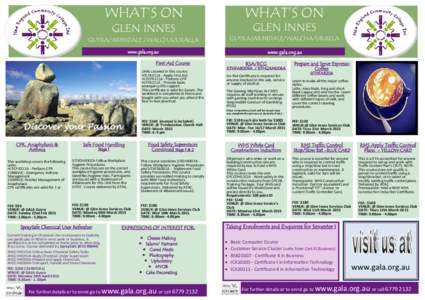 WHAT’S ON  WHAT’S ON GUYRA/ARMIDALE /WALCHA/URALLA