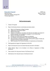 Executive Council  Ninety-sixth session Victoria Falls, Zimbabwe, 25 August 2013 Provisional agenda item 1