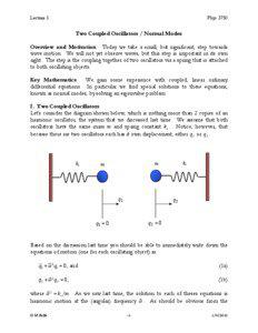 Ordinary differential equations / Classical mechanics / Normal mode / Singular value decomposition / Spectroscopy / Harmonic oscillator / Ordinal number / Equations of motion / Vector space / Algebra / Mathematics / Physics