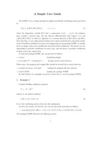 A Simple User Guide The NOPH 1.0 is a Maple package for highly periodically oscillating system governed by 1 ≤ i ≤ κ,  ˙