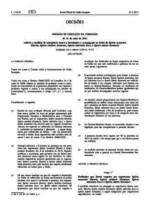 Decisão de Execução da Comissão, de 16 de maio de 2012, relativa a medidas de emergência contra a introdução e a propagação na União de Epitrix cucumeris (Harris), Epitrix similaris (Gentner), Epitrix subcrinit