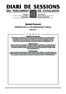 DIARI DE SESSIONS DE CATALUNYA DEL PARLAMENT VII legislatura