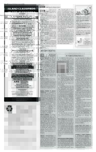 Page 20 Newport This Week April 10, 2014  ISLAND CLASSIFIEDS HELP WANTED HOMEFRONT HEALTH CARE is looking for mature, responsible