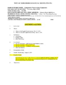 Rec. July 1, 2015 @ 9:00 AM - Rec. Amended Agenda July 6, 2015 @ 8:35 AM   