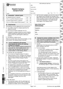 Hospital Autopsy Consent Form and Information for Families about Hospital Autopsies | Queensland Health
