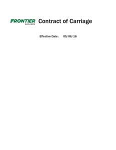 Contract of Carriage Effective Date:   CONTRACT