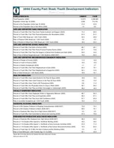 2006 County Fact Sheet: Youth Development Indicators Butler County POPULATION DATA COUNTY