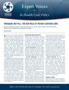 Paradigm, Not Pill: The New Role of Patient-Centered Care
