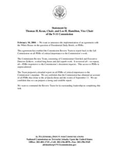 Alvin S. Felzenberg / Philip D. Zelikow / Government / New Jersey / Politics of the United States / 9/11 Commission / Commissions / Thomas Kean