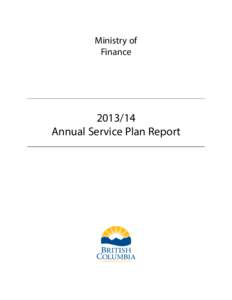 Ministry of Finance[removed]Annual Service Plan Report