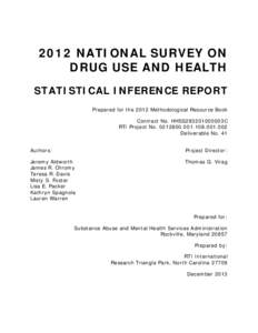 NSDUH MRB 2012 Statistical Inference Report (External)