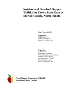 Crown Butte Dam Final TMDL Report[removed]