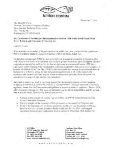 Comment Letter on Dodd-Frank Title XV, Specialized Disclosures