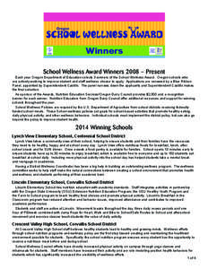 DEPARTMENT OF EDUCATION Winners  NUTRITION