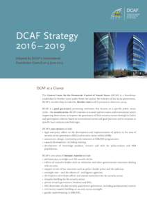 DCAF Strategy 2016–DCAF Strategy 2016 – 2019