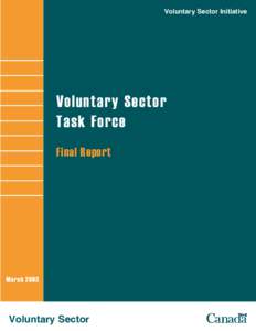 Voluntary Sector Initiative  Voluntary Sector Task Force Final Report