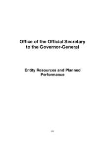 Office of the Official Secretary to the Governor-General Entity Resources and Planned Performance