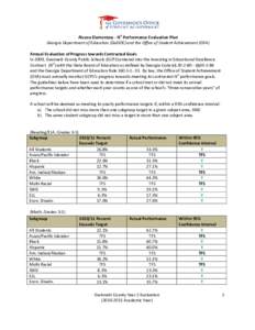 Alcova Elementary - IE2 Performance Evaluation Plan Georgia Department of Education (GaDOE) and the Office of Student Achievement (OSA) Annual Evaluation of Progress towards Contracted Goals In 2009, Gwinnett County Publ