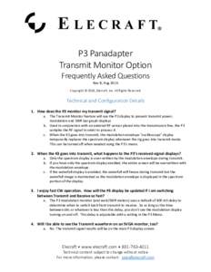 ®  P3 Panadapter Transmit Monitor Option Frequently Asked Questions Rev B, Aug 2016