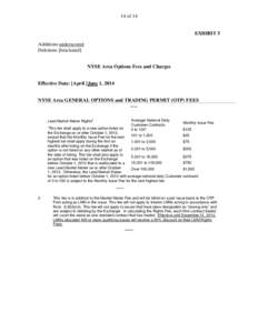 14 of 14 EXHIBIT 5 Additions underscored Deletions [bracketed] NYSE Arca Options Fees and Charges Effective Date: [April ]June 1, 2014