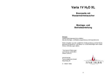 Microsoft Word - Anleitung Varia 1V H2O XL Stand 2012_10_15
