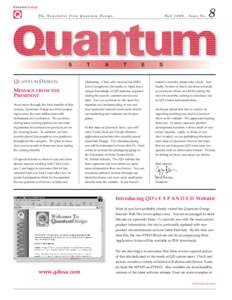 Quantum Design  The Newsletter from Quantum Design S