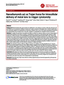 Nanodiamonds act as Trojan horse for intracellular delivery of metal ions to trigger cytotoxicity