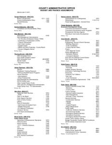 Kern County Administrative Office: Budget and Finance Assignments