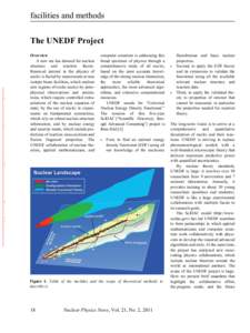 facilities and methods  Downloaded by [Oak Ridge National Laboratory], [Witold Nazarewicz] at 13:47 15 July 2011 The UNEDF Project Overview