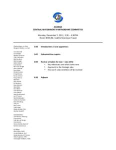 CWC Full Committee: Agenda December 5, 2011