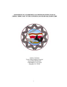 ASSESSMENT OF ANADROMOUS SALMONID SPAWNING IN BLUE CREEK, TRIBUTARY TO THE LOWER KLAMATH RIVER, DURING 2009 Andrew Antonetti Yurok Tribal Fisheries Program Lower Klamath Division