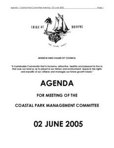 Agenda – Coastal Park Committee Meeting – 02 JunePage 1 MISSION AND VALUES OF COUNCIL 