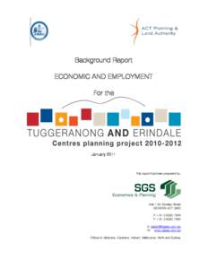 Background Report ECONOMIC AND EMPLOYMENT For the January 2011