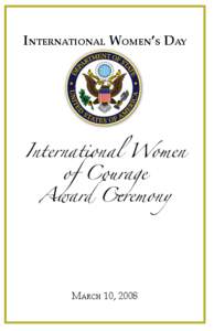 International Women’s Day  International Women of Courage  Award Ceremony