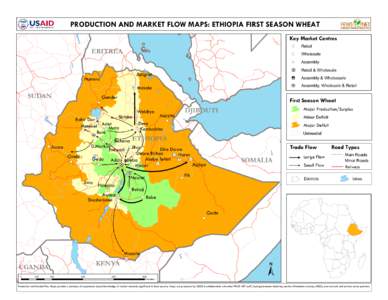 PRODUCTION AND MARKET FLOW MAPS: ETHIOPIA FIRST SEASON WHEAT Key Market Centres Retail ERITREA