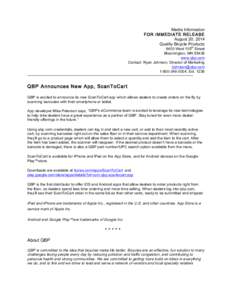Microsoft Word - 9190_QBP_Scan_To_Cart_Press_Release.docx