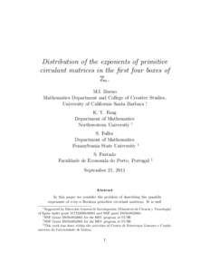 Mathematics / Algebra / Matrices / Exponentials / Combinatorics / Circulant matrix / Numerical linear algebra / Exponentiation / Circulant graph / Factorial / Matrix / LindemannWeierstrass theorem