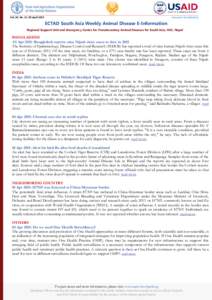 www.saarc-rsu-hped.org  Vol. 04, No. 15, 09 April 2015 ECTAD South Asia Weekly Animal Disease E-Information Regional Support Unit and Emergency Centre for Transboundary Animal Diseases for South Asia, FAO, Nepal