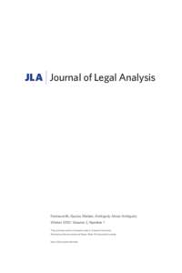 JLA Journal of Legal Analysis  Farnsworth, Guzior, Malani, Ambiguity About Ambiguity Winter 2010: Volume 2, Number 1 This online journal is licensed under a Creative Commons Attribution-Noncommercial-Share Alike 3.0 Unpo