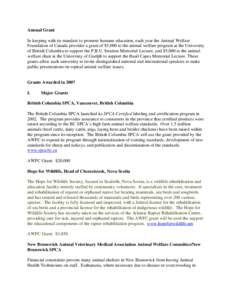 Microsoft Word - AWFC 2007 Grants.doc